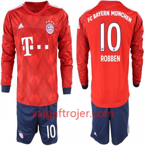 FC Bayern München Fodboldtrøjer Robben 10 Børn Hjemmebanesæt 2018/19 Langærmet FC Bayern München Fodboldtrøjer Robben 10 Børn Hjemmebanesæt 2018/19 Langærmet